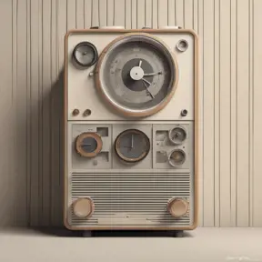 A Time Machine designed by Dieter Rams. stunning industrial design. Natural colors, mid century modern design, 8k, Highly Detailed, Hyper Detailed, Vintage Illustration, Sharp Focus, Smooth, Octane Render, Vector Art