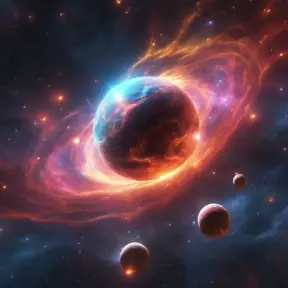 Vibrant nebula with majestic planets of the wind, 8k, Award-Winning, Highly Detailed, Beautiful, Epic, Octane Render, Unreal Engine, Radiant, Volumetric Lighting