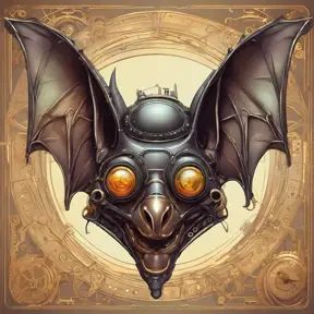 Steampunk portrait of a Bat, clean vector, colorful illustration, inspired by future technology, Highly Detailed, Vintage Illustration, Steampunk, Smooth, Vector Art, Colorful by Stanley Artgerm Lau