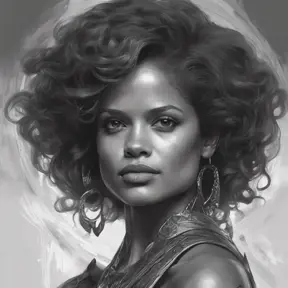 Gugu Mbatha-Raw, colorful painting on grey scale face, powerful, magic, thunders, dramatic lighting, intricate tattoos, wild, highly detailed, digital painting, artstation, concept art, smooth, sharp focus, illustration, art by artgerm and greg rutkowski and alphonse mucha, footage, 4k, Hyper Detailed
