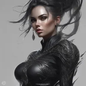 Alluring matte portrait of a fierce beautiful Lyx in black, 8k, Highly Detailed, Intricate, Half Body, Realistic, Sharp Focus, Volumetric Lighting, Fantasy, Elegant by Stanley Artgerm Lau, WLOP, Stefan Kostic