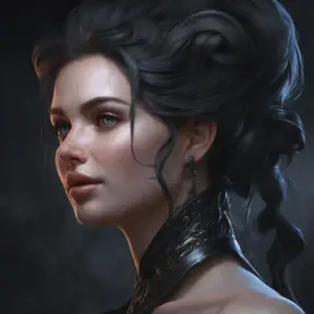 Matte portrait of a beautiful Seraphine in black, 8k, Highly Detailed, Intricate, Half Body, Realistic, Sharp Focus, Volumetric Lighting, Fantasy, Elegant by Stanley Artgerm Lau, WLOP, Stefan Kostic