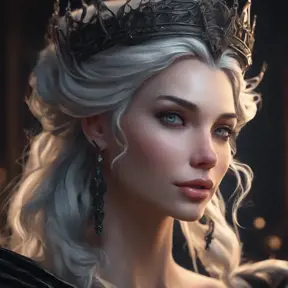 Matte portrait of a beautiful Seraphine in black, 8k, Highly Detailed, Intricate, Half Body, Realistic, Sharp Focus, Volumetric Lighting, Fantasy, Elegant by Stanley Artgerm Lau, WLOP, Stefan Kostic
