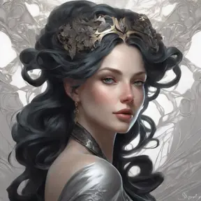 Matte portrait of a beautiful Seraphine in black, 8k, Highly Detailed, Intricate, Half Body, Realistic, Sharp Focus, Volumetric Lighting, Fantasy, Elegant by Stanley Artgerm Lau, Alphonse Mucha, WLOP, Stefan Kostic