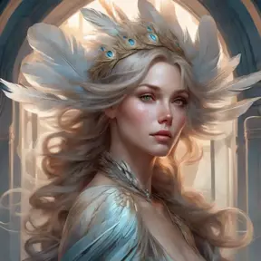 Alluring matte portrait of a beautiful Seraphine wearing feathers, 8k, Highly Detailed, Intricate, Half Body, Realistic, Sharp Focus, Volumetric Lighting, Fantasy, Elegant by Stanley Artgerm Lau, Alphonse Mucha, WLOP