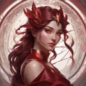 Matte portrait of the beautiful Irelia in dark red, 8k, Highly Detailed, Intricate, Realistic, Sharp Focus, Volumetric Lighting, Fantasy, Elegant by Stanley Artgerm Lau, Alphonse Mucha, WLOP, Stefan Kostic