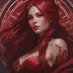 Matte portrait of the beautiful Katarina in dark red, 8k, Highly Detailed, Intricate, Realistic, Sharp Focus, Volumetric Lighting, Fantasy, Elegant by Stanley Artgerm Lau, Alphonse Mucha, WLOP, Stefan Kostic