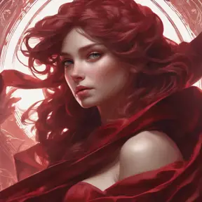 Matte portrait of the beautiful A2 in dark red, 8k, Highly Detailed, Intricate, Realistic, Sharp Focus, Volumetric Lighting, Fantasy, Elegant by Stanley Artgerm Lau, Alphonse Mucha, WLOP, Stefan Kostic