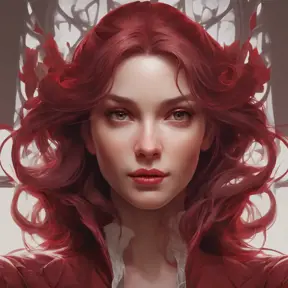 Matte portrait of the beautiful A2 in dark red, 8k, Highly Detailed, Intricate, Realistic, Sharp Focus, Volumetric Lighting, Fantasy, Elegant by Stanley Artgerm Lau, Alphonse Mucha, WLOP, Stefan Kostic