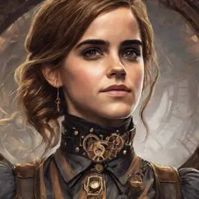 Steampunk portrait of Emma Watson, Highly Detailed, Intricate, Artstation, Beautiful, Digital Painting, Sharp Focus, Concept Art, Elegant