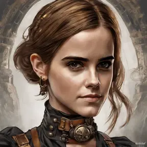 Steampunk portrait of Emma Watson, Highly Detailed, Intricate, Artstation, Beautiful, Digital Painting, Sharp Focus, Concept Art, Elegant