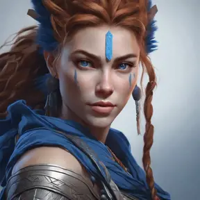 Matte portrait of the beautiful Aloy in dark blue, 8k, Highly Detailed, Intricate, Realistic, Sharp Focus, Volumetric Lighting, Fantasy, Elegant by Stanley Artgerm Lau, WLOP, Stefan Kostic