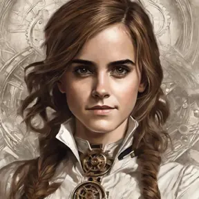 Steampunk portrait of Emma Watson, Highly Detailed, Intricate, Artstation, Beautiful, Digital Painting, Sharp Focus, Concept Art, Elegant