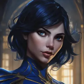 Matte portrait of the beautiful Cassandra Cain in dark blue, 8k, Highly Detailed, Intricate, Realistic, Sharp Focus, Volumetric Lighting, Fantasy, Elegant by Stanley Artgerm Lau, WLOP, Stefan Kostic