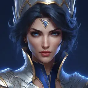 Matte portrait of the beautiful Fiora in dark blue, 8k, Highly Detailed, Intricate, Realistic, Sharp Focus, Volumetric Lighting, Fantasy, Elegant by Stanley Artgerm Lau, WLOP, Stefan Kostic