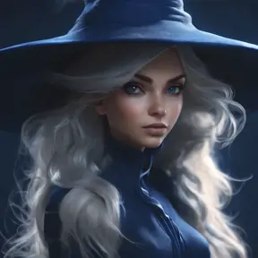 Matte portrait of the beautiful Kiki the Witch in dark blue, 8k, Highly Detailed, Intricate, Realistic, Sharp Focus, Volumetric Lighting, Fantasy, Elegant by Stanley Artgerm Lau, WLOP, Stefan Kostic