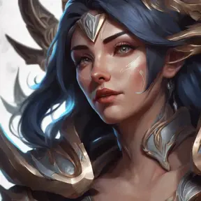 Matte portrait of Irelia from League of Legends with tattoos, 8k, Highly Detailed, Powerful, Alluring, Artstation, Magical, Digital Painting, Photo Realistic, Sharp Focus, Volumetric Lighting, Concept Art by Alphonse Mucha