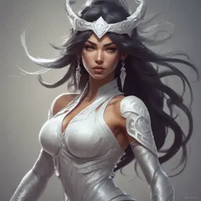 Alluring matte portrait of the beautiful Akali in white, 8k, Highly Detailed, Intricate, Realistic, Sharp Focus, Volumetric Lighting, Fantasy, Elegant by Stanley Artgerm Lau, Alphonse Mucha, WLOP, Stefan Kostic