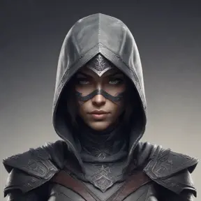 Alluring highly detailed matte portrait of beautiful female ninja wearing Assassin Creed armor in the style of Stefan Kostic, 8k, High Definition, Highly Detailed, Intricate, Half Body, Realistic, Sharp Focus, Fantasy, Elegant