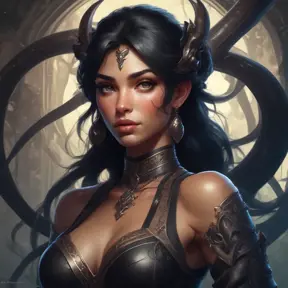 Alluring matte portrait of a beautiful Nidalee in black, 8k, Highly Detailed, Intricate, Half Body, Realistic, Sharp Focus, Volumetric Lighting, Fantasy, Elegant by Stanley Artgerm Lau, Alphonse Mucha, WLOP, Stefan Kostic