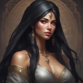 Alluring matte portrait of a beautiful veiled Nidalee wearing a black veil, 8k, Highly Detailed, Intricate, Half Body, Realistic, Sharp Focus, Volumetric Lighting, Fantasy, Elegant by Stanley Artgerm Lau, Alphonse Mucha, WLOP