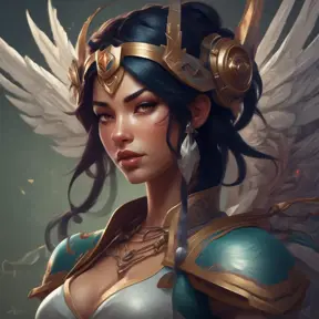 Alluring matte portrait of a beautiful Akali with wings, 8k, Highly Detailed, Intricate, Half Body, Realistic, Sharp Focus, Volumetric Lighting, Fantasy, Elegant by Stanley Artgerm Lau, Alphonse Mucha, WLOP