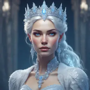 Alluring highly detailed matte portrait of a beautiful ice queen in the style of Stefan Kostic, 8k, High Definition, Highly Detailed, Intricate, Half Body, Realistic, Sharp Focus, Fantasy, Elegant