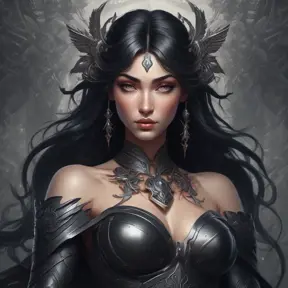 Alluring matte portrait of a fierce beautiful Irelia in black, 8k, Highly Detailed, Intricate, Half Body, Realistic, Sharp Focus, Volumetric Lighting, Fantasy, Elegant by Stanley Artgerm Lau, Alphonse Mucha, WLOP, Stefan Kostic