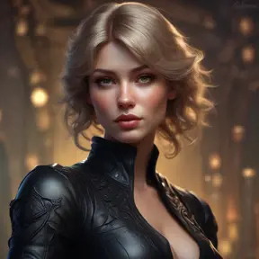 Alluring matte portrait of a beautiful Bel'veth wearing black leather, 8k, Highly Detailed, Intricate, Half Body, Realistic, Sharp Focus, Volumetric Lighting, Fantasy, Elegant by Stanley Artgerm Lau, Alphonse Mucha, WLOP