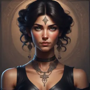 Alluring matte portrait of a beautiful Kassandra wearing black leather, 8k, Highly Detailed, Intricate, Half Body, Realistic, Sharp Focus, Volumetric Lighting, Fantasy, Elegant by Stanley Artgerm Lau, Alphonse Mucha, WLOP