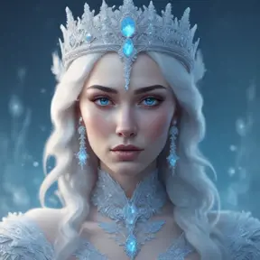 Alluring highly detailed matte portrait of a beautiful ice queen in the style of Stefan Kostic, 8k, High Definition, Highly Detailed, Intricate, Half Body, Realistic, Sharp Focus, Fantasy, Elegant