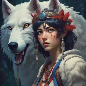 Alluring portrait of princess mononoke in the style of Stefan Kostic, 4k, 4k resolution, 8k, Hyper Detailed, Anime by Greg Rutkowski