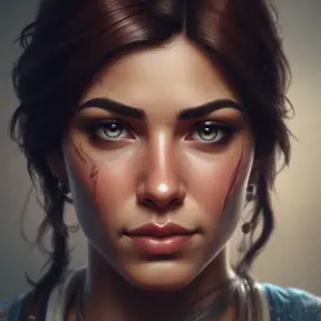 Matte portrait of Kassandra from Assassins Creed with tattoos, 8k, Highly Detailed, Powerful, Alluring, Artstation, Magical, Digital Painting, Photo Realistic, Sharp Focus, Volumetric Lighting, Concept Art by Stanley Artgerm Lau, Alphonse Mucha, Greg Rutkowski