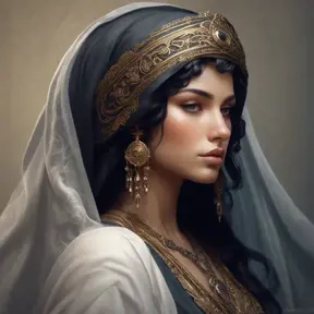 Alluring matte portrait of a beautiful veiled Kassandra wearing a black veil, 8k, Highly Detailed, Intricate, Half Body, Realistic, Sharp Focus, Volumetric Lighting, Fantasy, Elegant by Stanley Artgerm Lau, Alphonse Mucha, WLOP