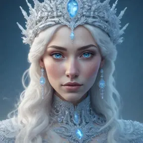 Alluring highly detailed matte portrait of a beautiful ice queen in the style of Stefan Kostic, 8k, High Definition, Highly Detailed, Intricate, Half Body, Realistic, Sharp Focus, Fantasy, Elegant