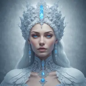 Alluring highly detailed matte portrait of a beautiful ice queen in the style of Stefan Kostic, 8k, High Definition, Highly Detailed, Intricate, Half Body, Realistic, Sharp Focus, Fantasy, Elegant