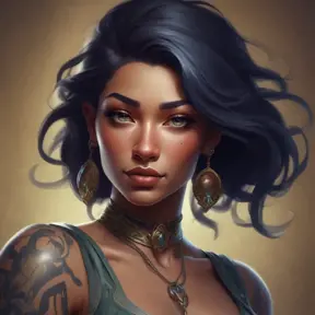 Matte portrait of Samira from League of Legends with tattoos, 8k, Highly Detailed, Powerful, Alluring, Artstation, Magical, Digital Painting, Photo Realistic, Sharp Focus, Volumetric Lighting, Concept Art by Stanley Artgerm Lau, Alphonse Mucha, Greg Rutkowski