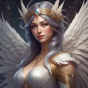 Alluring matte portrait of a beautiful Irelia wearing feathers, 8k, Highly Detailed, Intricate, Half Body, Realistic, Sharp Focus, Volumetric Lighting, Fantasy, Elegant by Stanley Artgerm Lau, Alphonse Mucha, WLOP