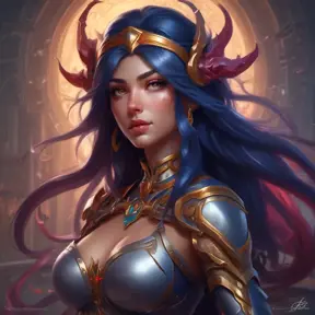 Matte portrait of Irelia from League of Legends with tattoos, 8k, Highly Detailed, Powerful, Alluring, Artstation, Magical, Digital Painting, Photo Realistic, Sharp Focus, Volumetric Lighting, Concept Art by Stanley Artgerm Lau, Alphonse Mucha, Greg Rutkowski