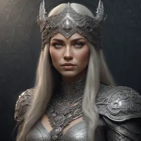 Alluring highly detailed matte portrait of beautiful norse goddess wearing chainmail in the style of Stefan Kostic, 8k, High Definition, Highly Detailed, Intricate, Half Body, Realistic, Sharp Focus, Fantasy, Elegant