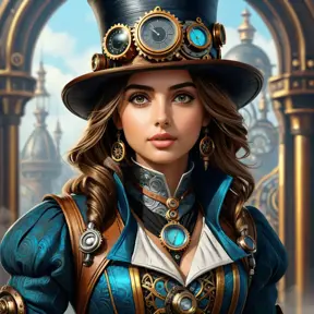 Steampunk portrait of Ana de Armas, Highly Detailed, Intricate, Artstation, Beautiful, Digital Painting, Sharp Focus, Concept Art, Elegant