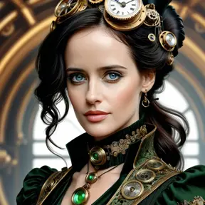 Steampunk portrait of Eva Green, Highly Detailed, Intricate, Artstation, Beautiful, Digital Painting, Sharp Focus, Concept Art, Elegant