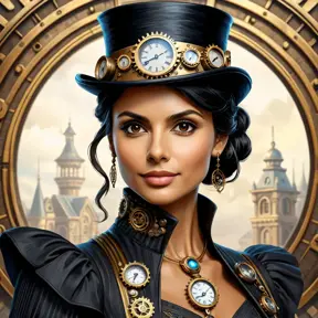 Steampunk portrait of Morena Baccarin, Highly Detailed, Intricate, Artstation, Beautiful, Digital Painting, Sharp Focus, Concept Art, Elegant