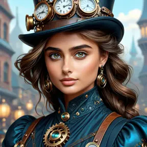 Steampunk portrait of Taylor Hill, Highly Detailed, Intricate, Artstation, Beautiful, Digital Painting, Sharp Focus, Concept Art, Elegant