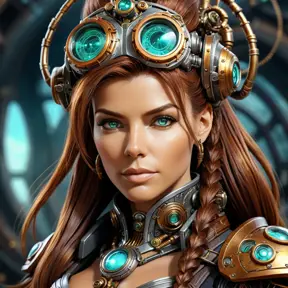 Steampunk portrait of Sarah Kerrigan, Highly Detailed, Intricate, Artstation, Beautiful, Digital Painting, Sharp Focus, Concept Art, Elegant