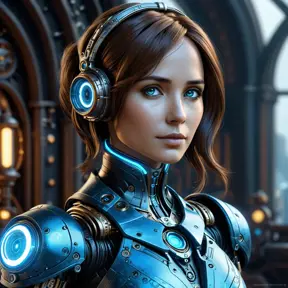 Steampunk portrait of Cortana, Highly Detailed, Intricate, Artstation, Beautiful, Digital Painting, Sharp Focus, Concept Art, Elegant