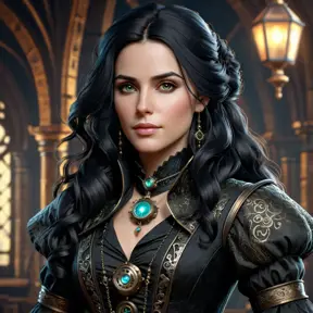 Steampunk portrait of Yennefer, Highly Detailed, Intricate, Artstation, Beautiful, Digital Painting, Sharp Focus, Concept Art, Elegant