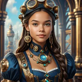 Steampunk portrait of Olivia Rodrigo, Highly Detailed, Intricate, Artstation, Beautiful, Digital Painting, Sharp Focus, Concept Art, Elegant