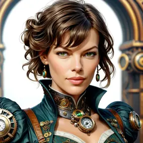 Steampunk portrait of Milla Jovovich, Highly Detailed, Intricate, Artstation, Beautiful, Digital Painting, Sharp Focus, Concept Art, Elegant