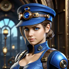 Steampunk portrait of Jill Valentine, Highly Detailed, Intricate, Artstation, Beautiful, Digital Painting, Sharp Focus, Concept Art, Elegant